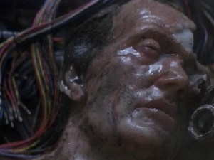 behind the scenes image of Bishop from Alien 3