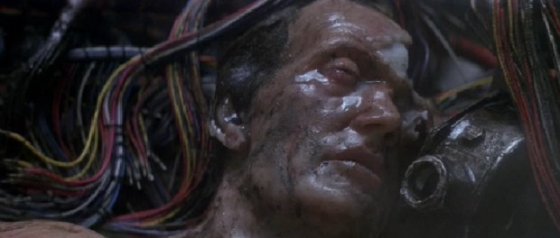 behind the scenes image of Bishop from Alien 3