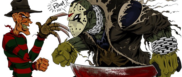 freddy_and_jason__sam_keith_style__by_zzombiexiii-d4w3jhr